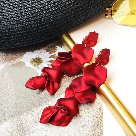 💎NEW💎SEXY RED DROP EARRINGS 925 POST - Picture 3 of 8